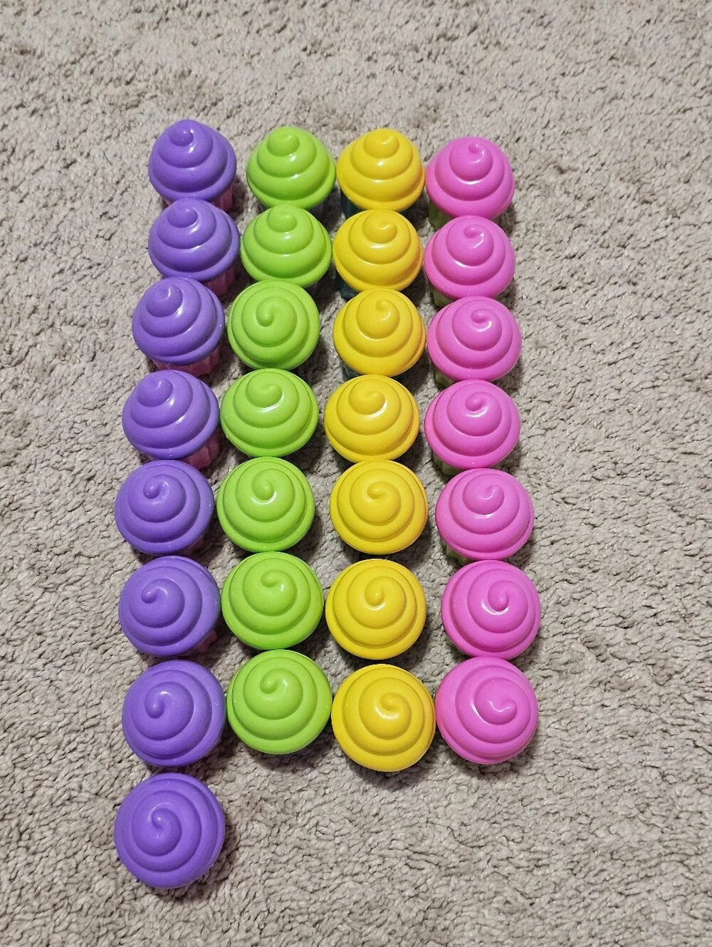 Assorted Colors Plastic Cupcake Treat Holders Holiday Candy Toys - Lot of 29